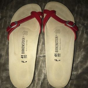Birkenstock Red Authentic Sandals.